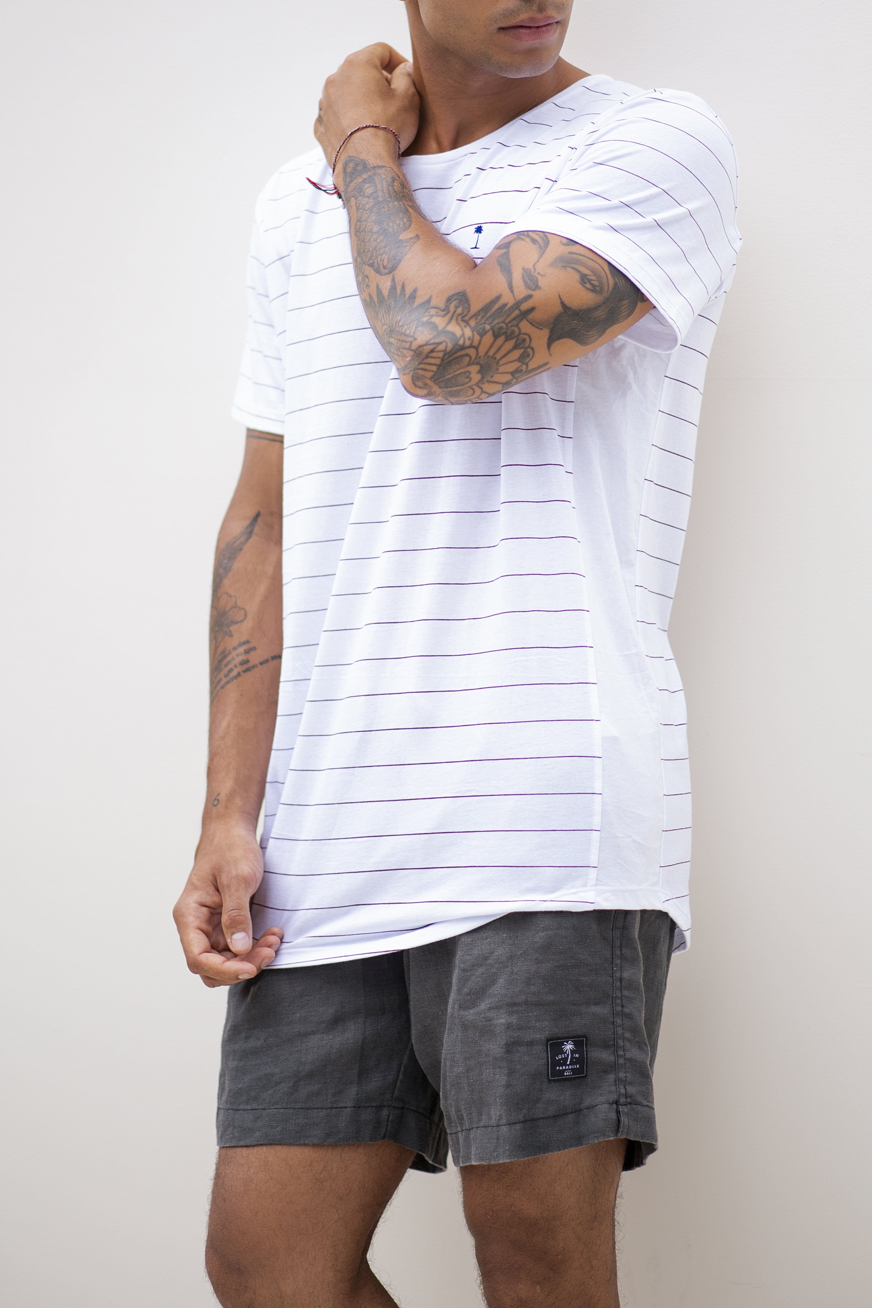 Side Stripe Tee - Man T-Shirt - LOST IN PARADISE